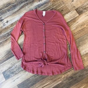 Mauve button up top!